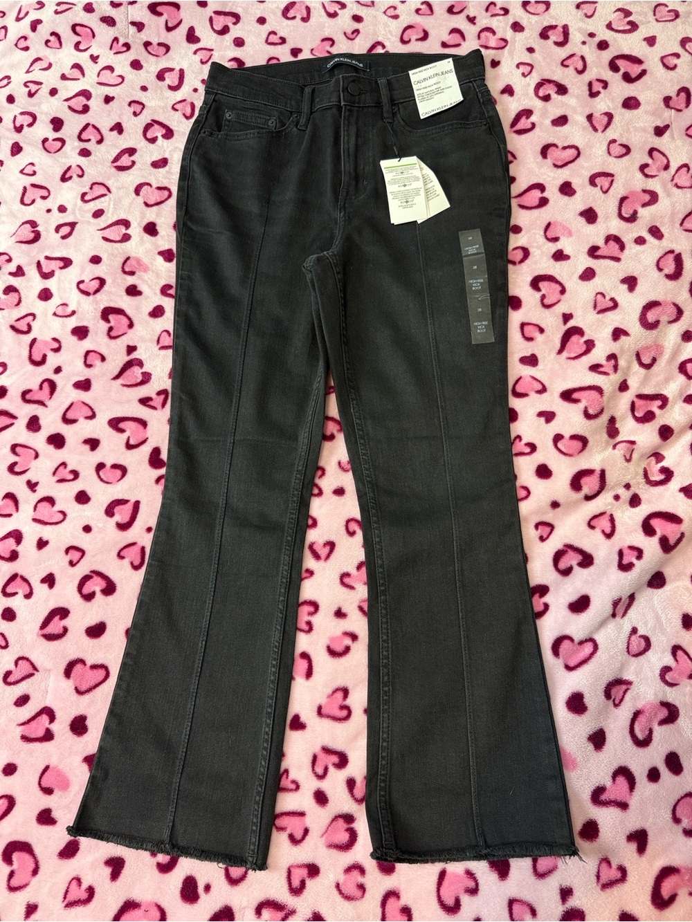 Calvin Klein Jeans Black Flare Jeans with Front Seams